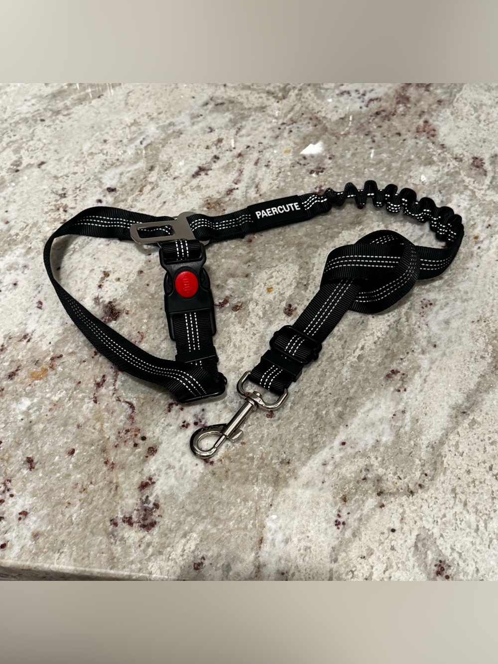 Black Reflective Dog Seatbelt